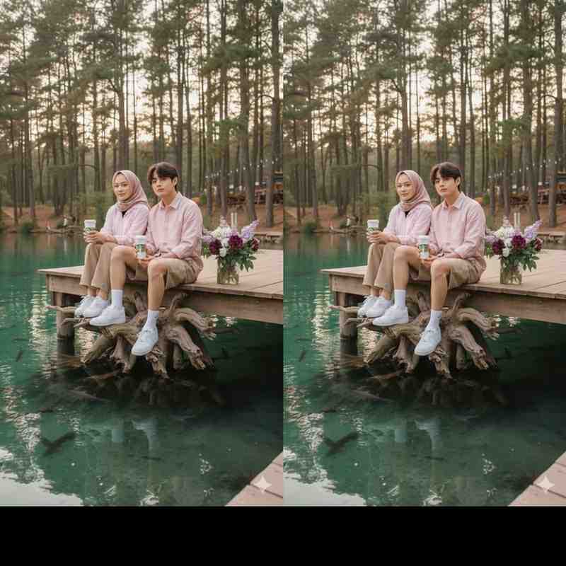 Viral! Prompt Gemini AI Hadirkan Potret Couple Estetik di Tepi Danau, Nuansanya Adem dan Romantis