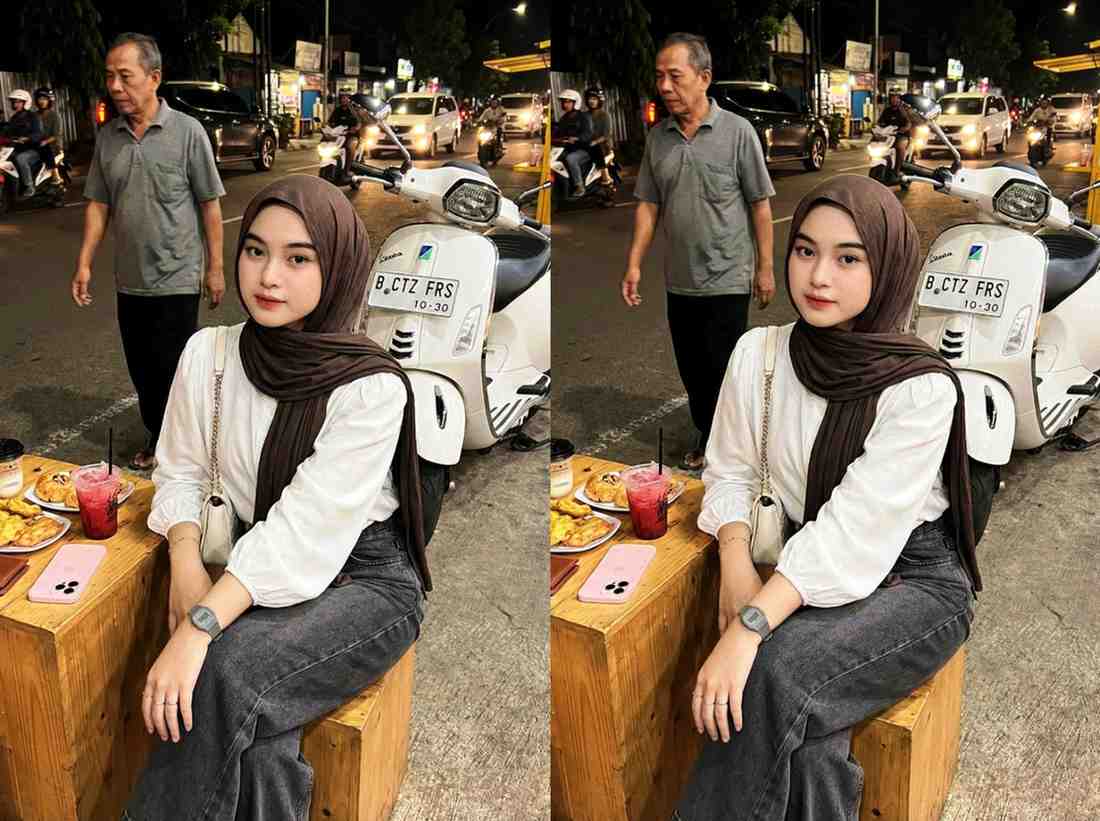 Hasil Prompt Gemini AI: Gak Keluar Rumah, Nongkrong Malam Di Kedai Kopi Ini Terlihat Foto Asli!