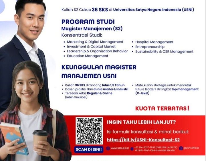 Beasiswa S2 Hingga 50 Persen, Kampus Ini Buka Kuliah Fleksibel untuk Karyawan dan Fresh Graduate