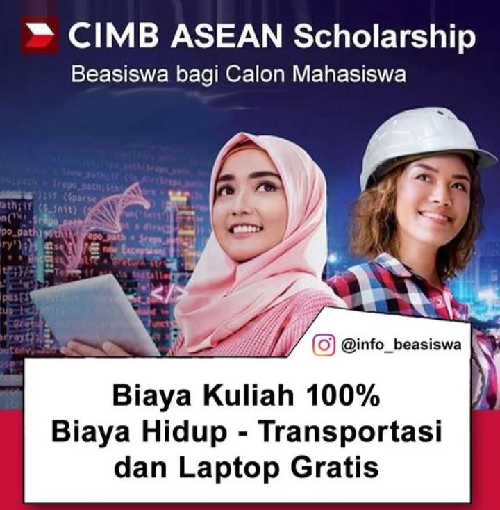 Beasiswa CIMB ASEAN 2026 resmi dibuka! Pelajar Indonesia berkesempatan mendapatkan kuliah gratis 100 persen, bantuan biaya hidup, laptop gratis hingga peluang karier di perbankan. Simak informasi lengkap syarat dan cara daftarnya di sini.