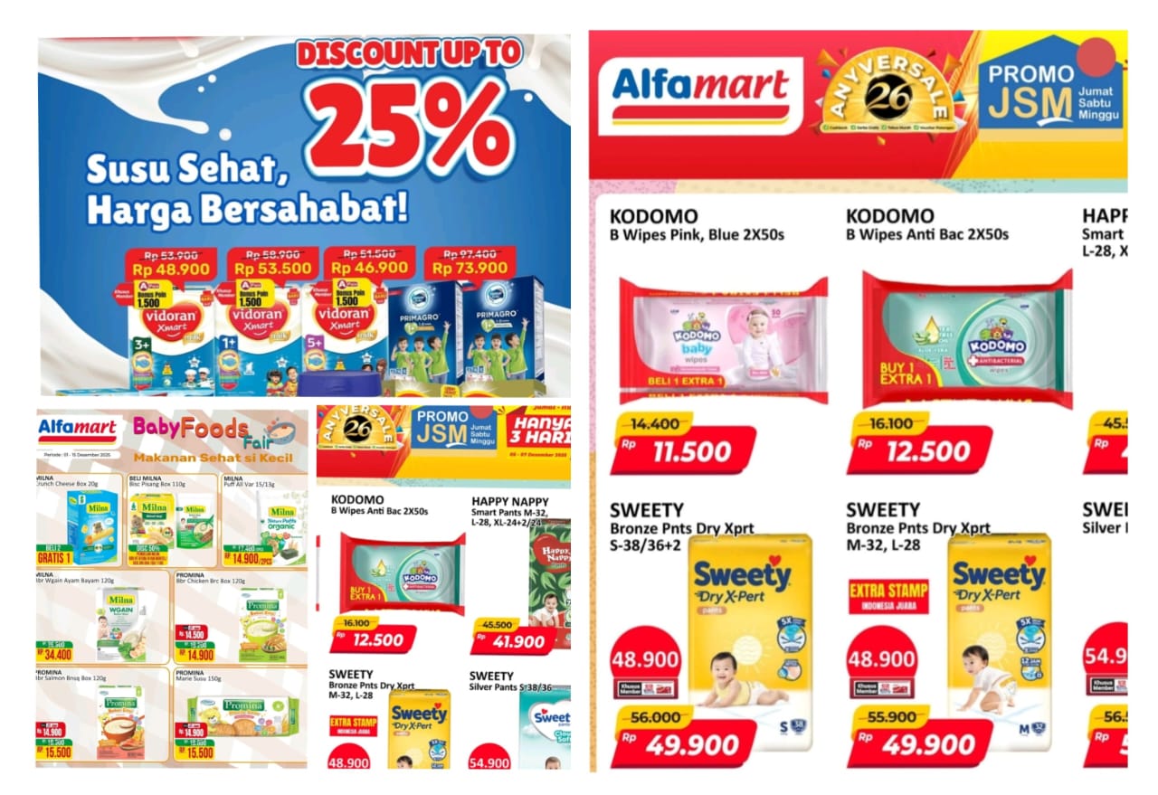 Manfaatkan Promo Alfamart, Mulai JSM Hingga Baby Foods Fair, Yuk! Penuhi Kebutuhan Si Kecil