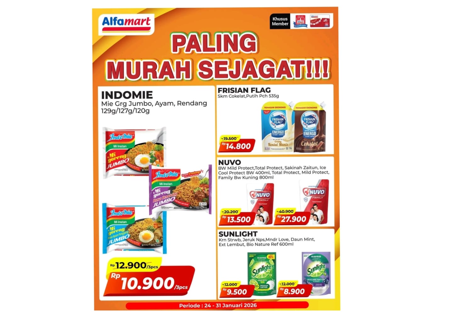 Update Promo Alfamart 'Paling Murah Sejagat' 24 - 31 Januari 2026, Belanja Bulanan Jadi Super Hemat