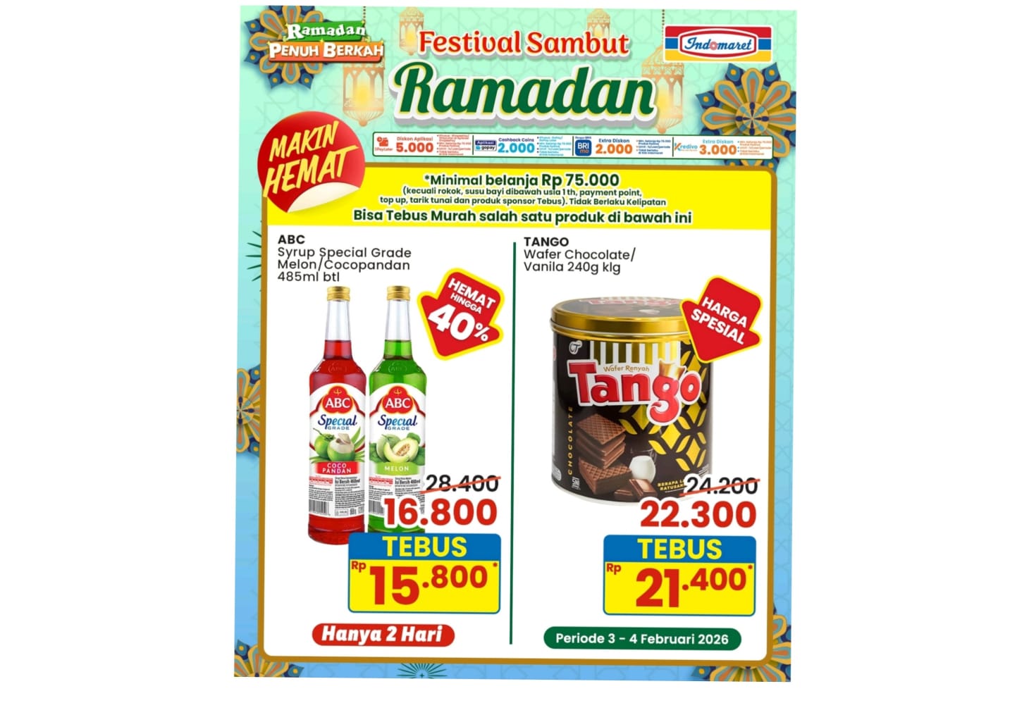 Hanya Dua Hari, Promo Tebus Murah Indomaret Siap Sambut Ramadan, Cek Syarat Dan Ketentuannya