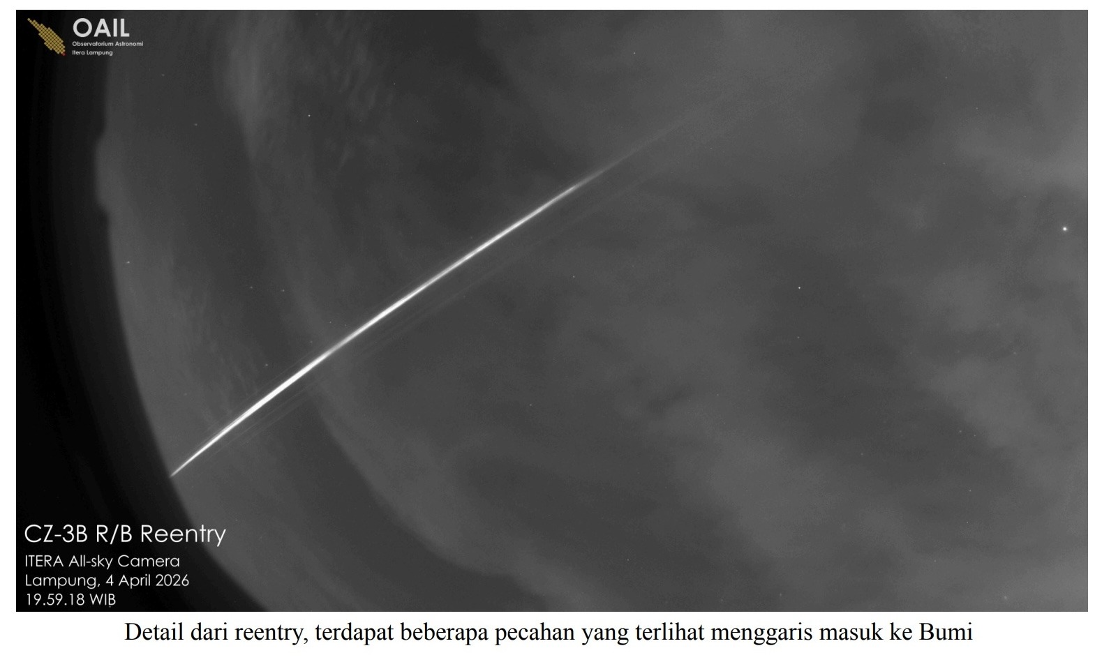 Heboh Fenomena Cahaya dan Dentuman di Langit Lampung, OAIL Itera Pastikan Itu Space Debris