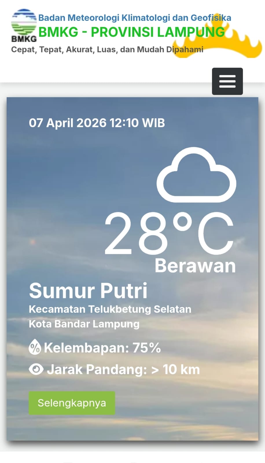 Update BMKG Lampung Ingatkan Potensi Hujan Lebat dan Angin Kencang di Wilayah Ini