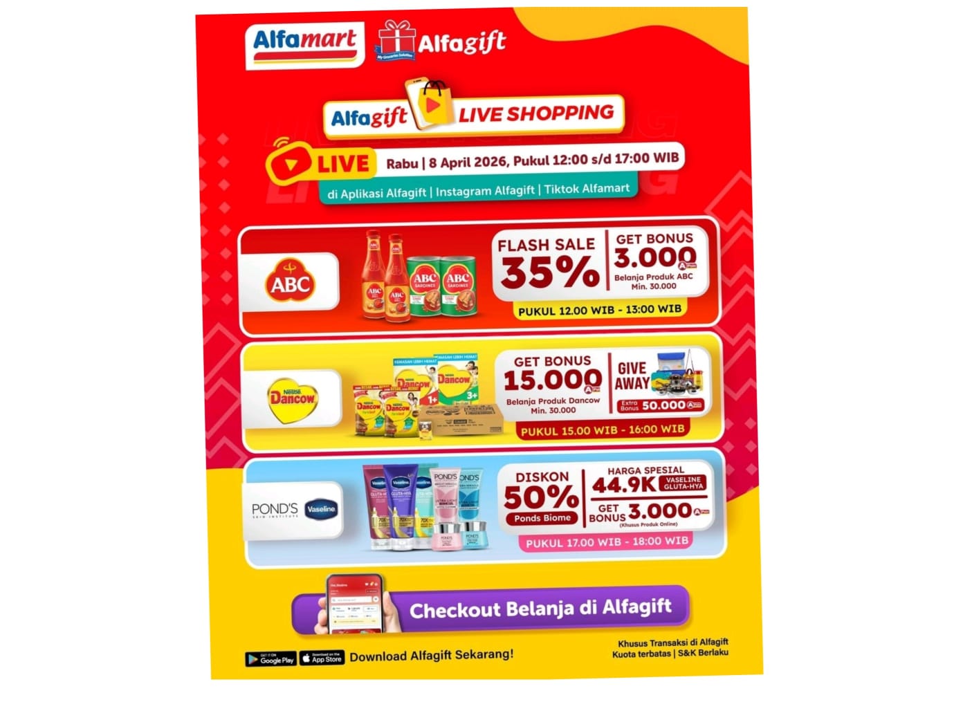 Siang Ini Live Shopping Alfagift Alfamart Dimulai, Simak Bocoran Promo Flash Sale