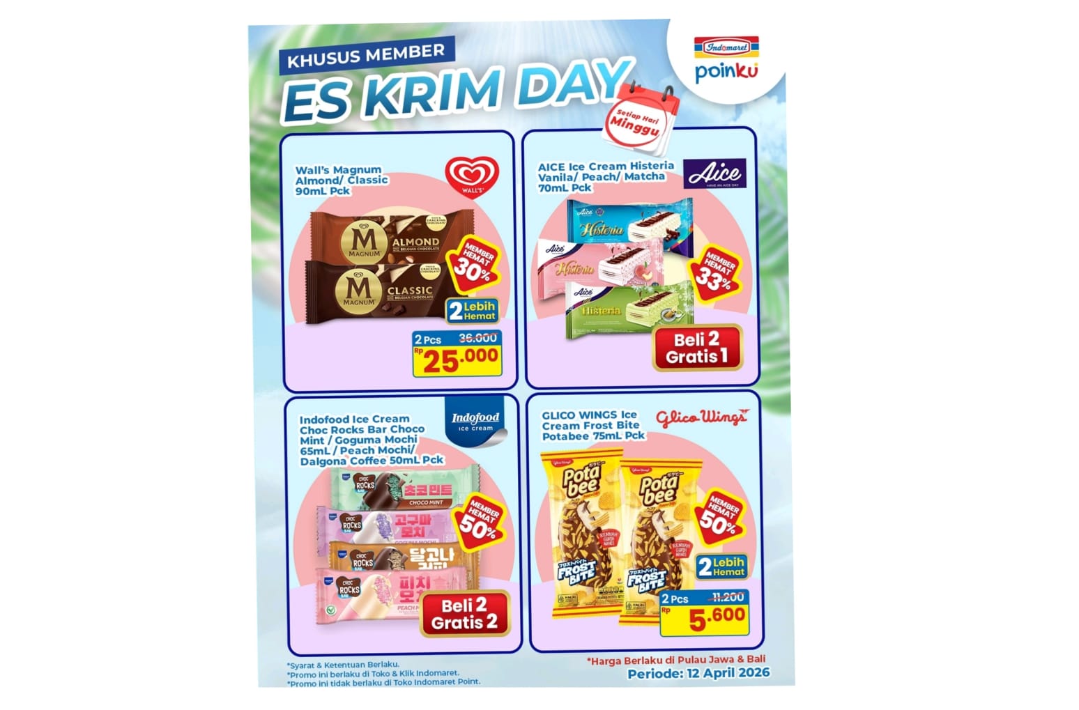 Member Indomaret Poinku Bisa Nikmati Promo ‘Es Krim Day’ Setiap Hari Minggu, Cek Daftar Harganya