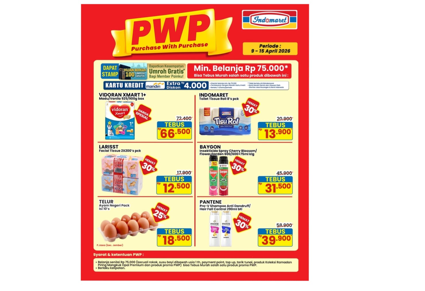 Promo PWP Indomaret Berakhir Besok, Harga Spesial Telur Ayam hingga Peluang Umroh Gratis