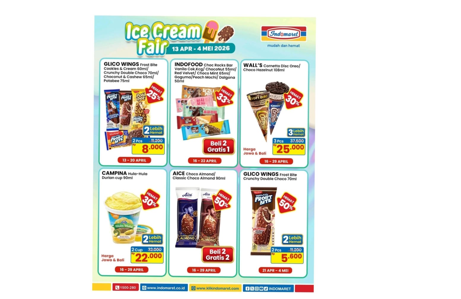 Segarkan Hari dengan Ice Cream Fair Indomaret, Ada Promo Beli 2 Gratis 2 Hingga 4 Mei 2026