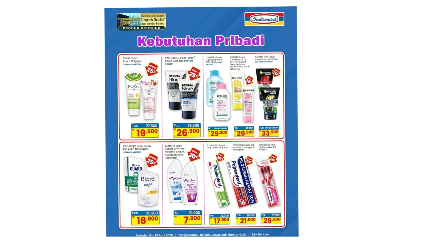 Promo 'Hujan Berkah' Indomaret, Belanja Kebutuhan Pribadi Lebih Hemat, Ada Kesempatan Umroh Gratis
