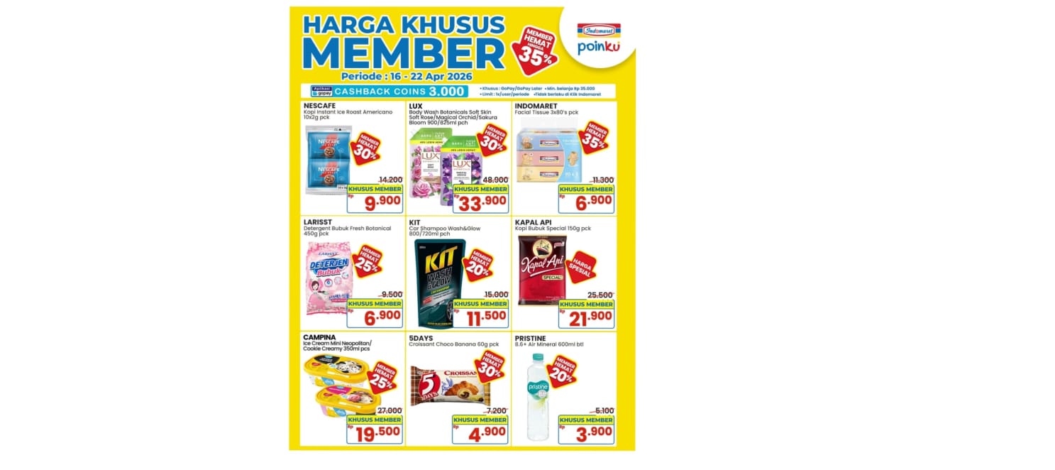 Promo Indomaret Member Poinku Berakhir Malam Ini, Buruan Serbu Sebelum Harga Normal