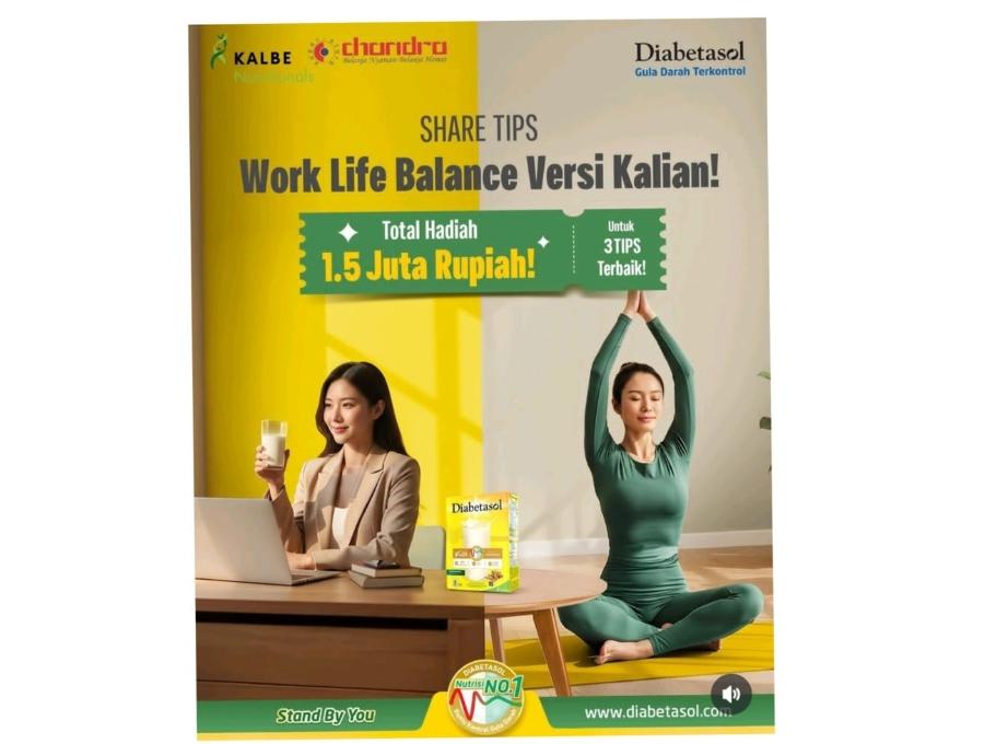 Cek Tips Work Life Balance Versi Diabetasol dan Chandra, Ada Hadiah Jutaan