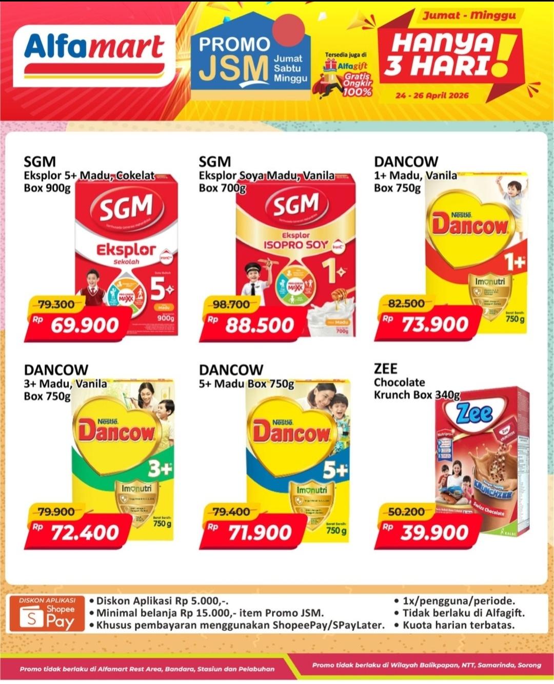 Promo JSM Alfamart 24-26 April 2026, Diskon Besar Susu Anak dan Produk Nutrisi