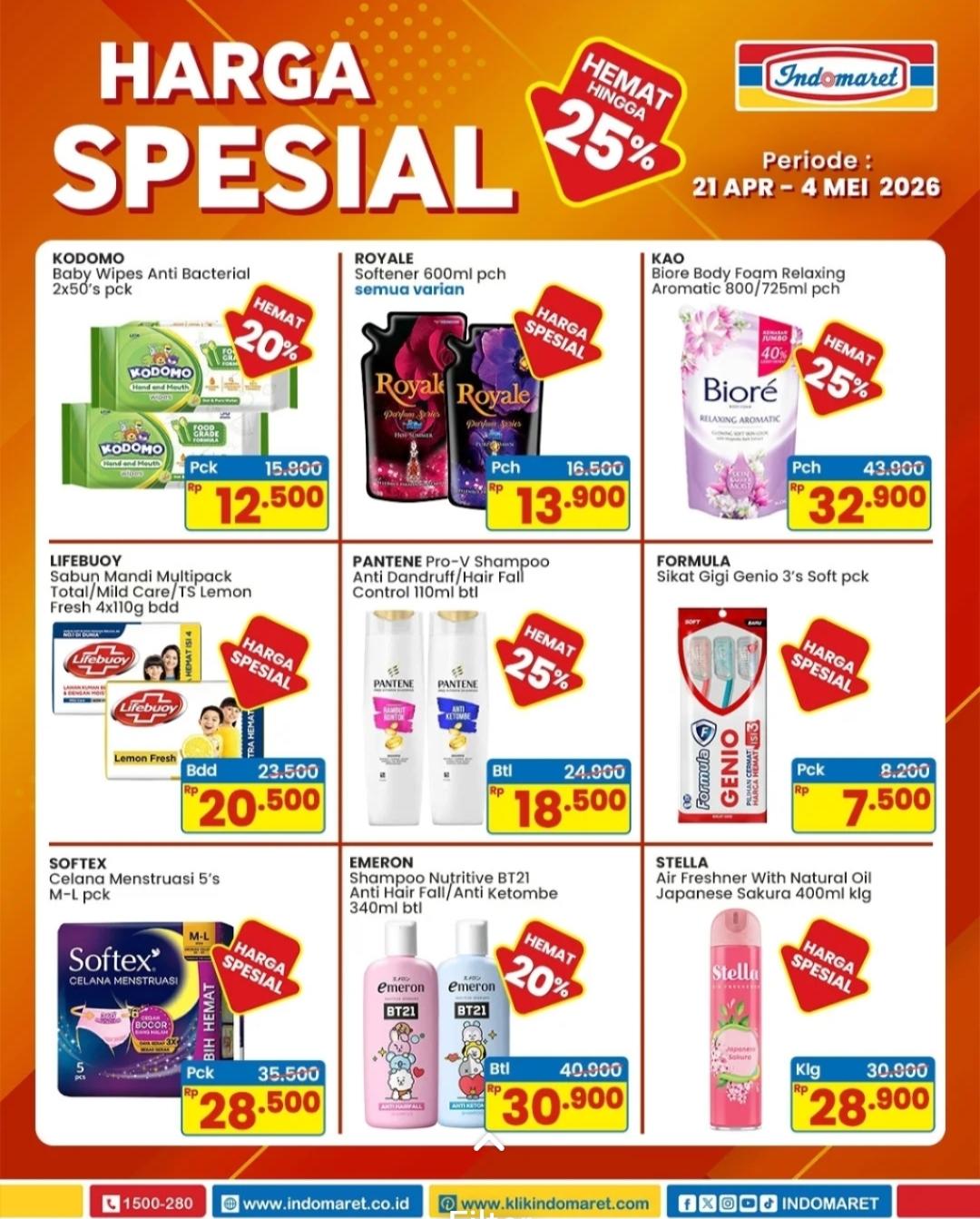 Hanya Sampai 4 Mei 2026, Indomaret Obral Harga Spesial Produk Perawatan dan Kebutuhan Harian