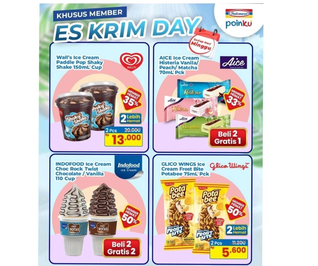 Cuma Berlaku Hari Ini, Cek Daftar Promo Es Krim Day Indomaret Khusus Member Poinku 10 Mei 2026