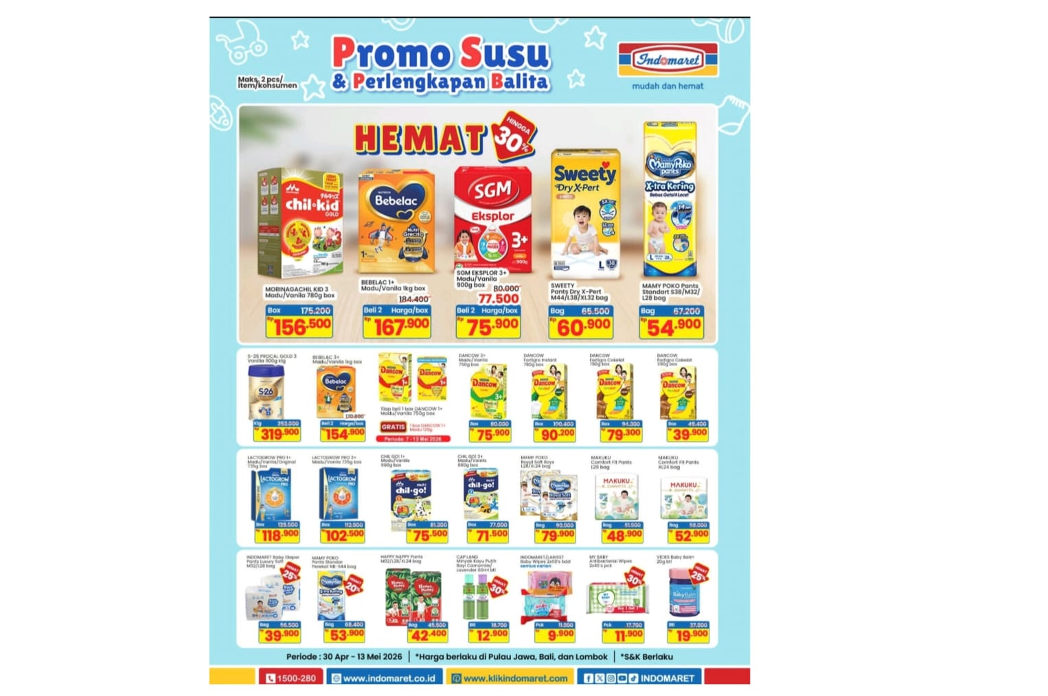 Update Promo Susu dan Perlengkapan Balita di Indomaret Hingga 13 Mei 2026, Hemat Hingga 30 Persen