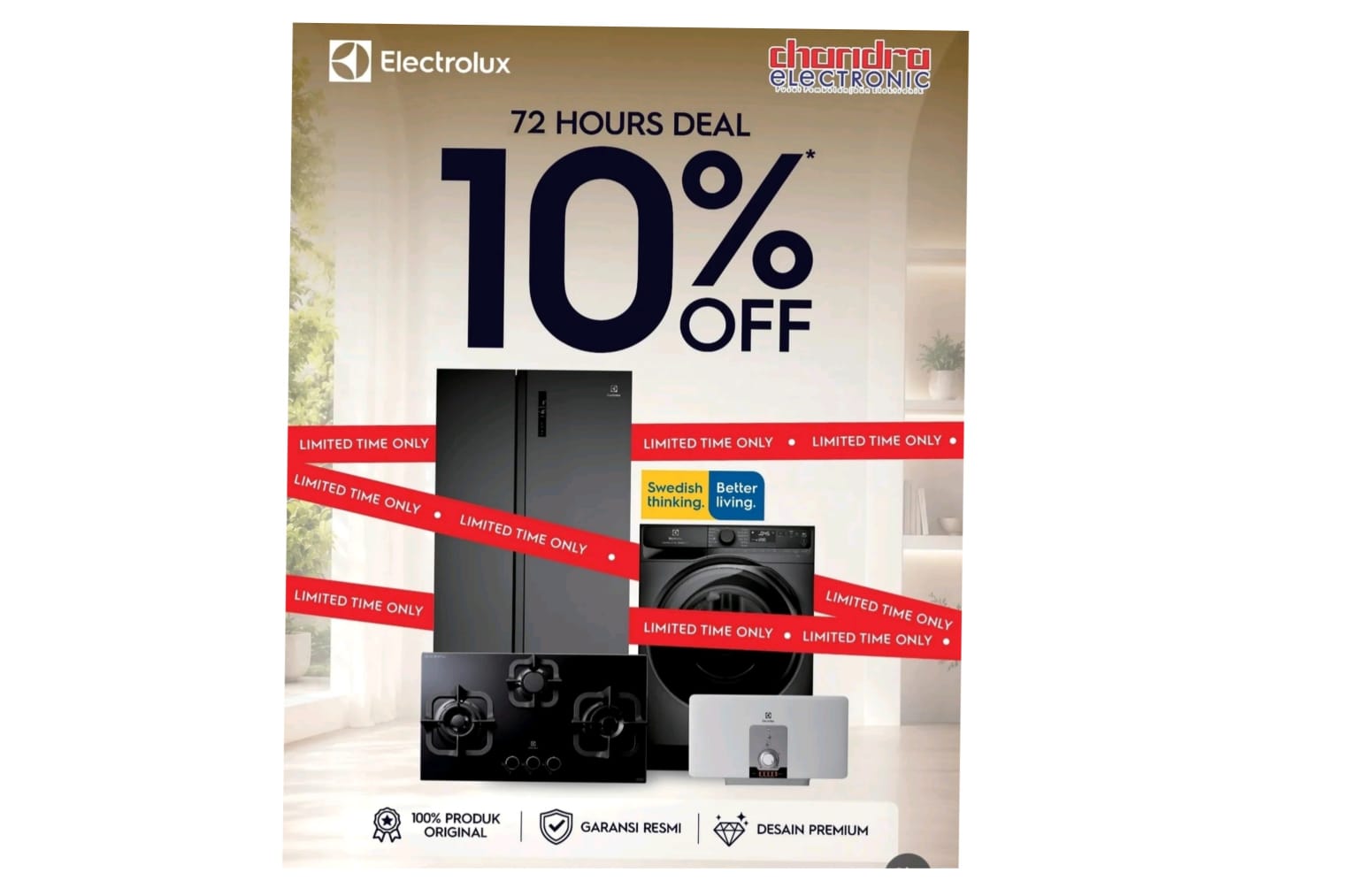 Hanya Tiga Hari, Chandra Electronic Tebar Diskon 10 Persen Produk Electrolux