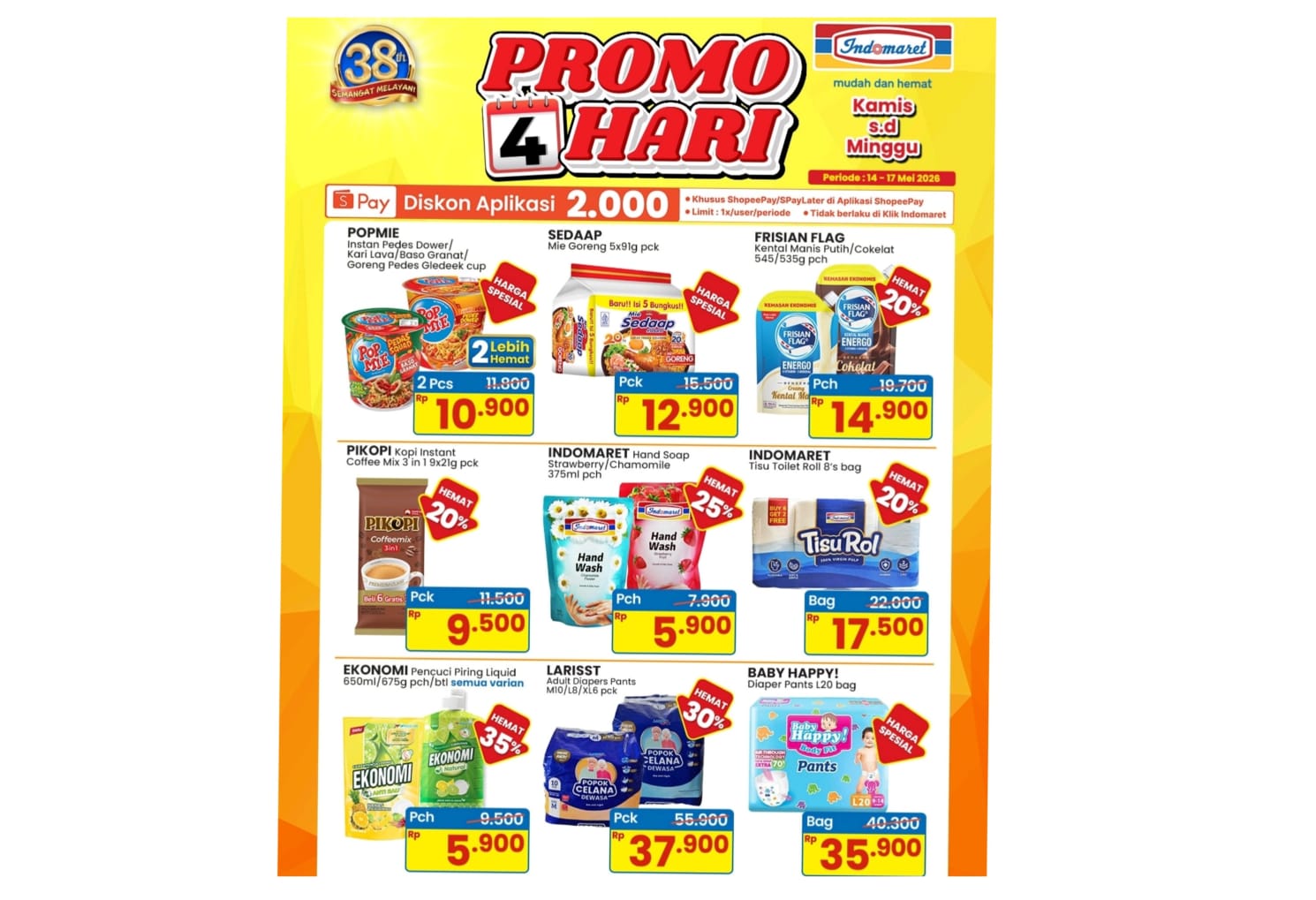 Stok Dapur Aman, Ini Daftar Harga Promo 4 Hari Indomaret
