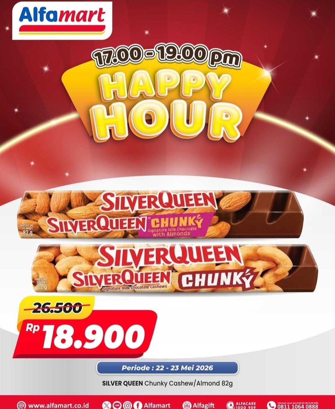 Hanya Berlangsung Dua Hari Aja di Alfamart, Kejar Promo Happy Hour, Dapatkan Silver Queen Chunky