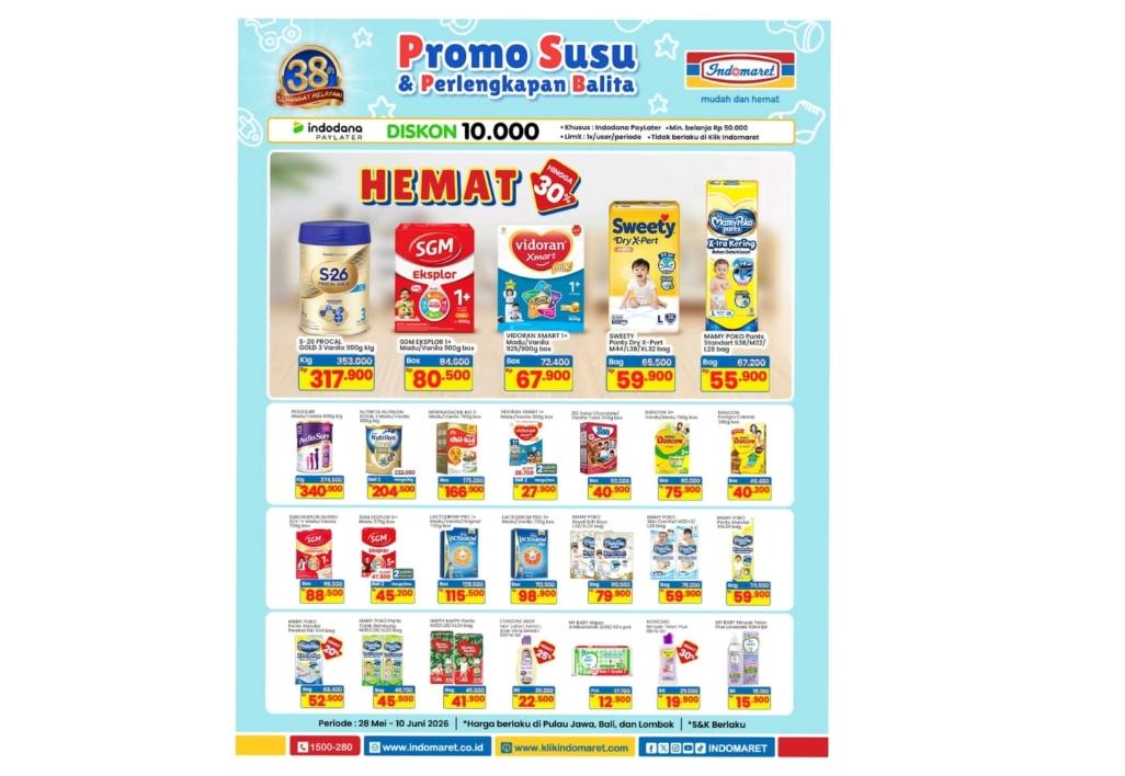 Moms, Serbu Indomaret, Ada Promo Susu dan Popok Anak, Hemat hingga 30 Persen Sampai 10 Juni 2026