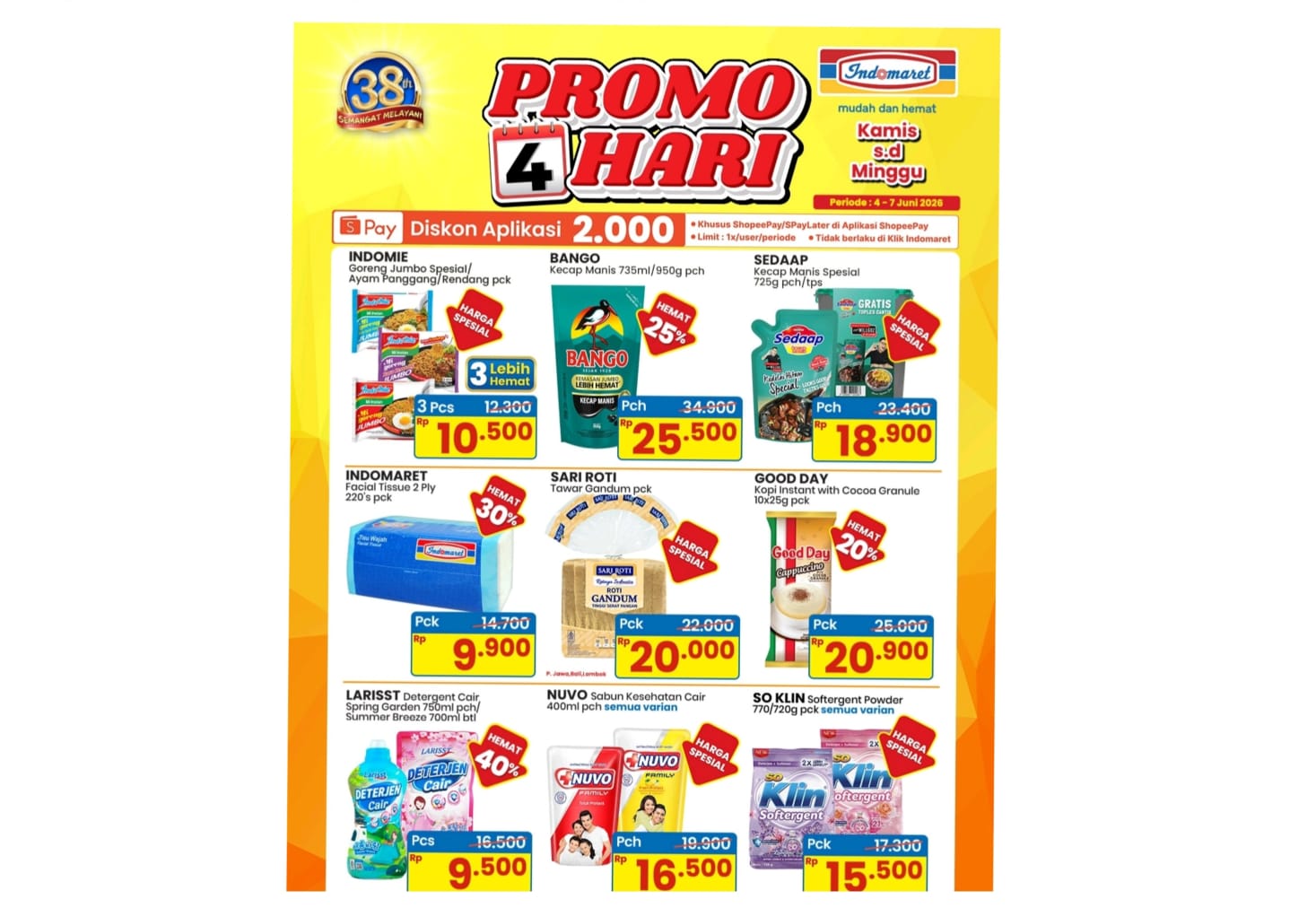 Hadir Kembali, Promo 4 Hari Indomaret, Ada Belanja Hemat Deterjen
