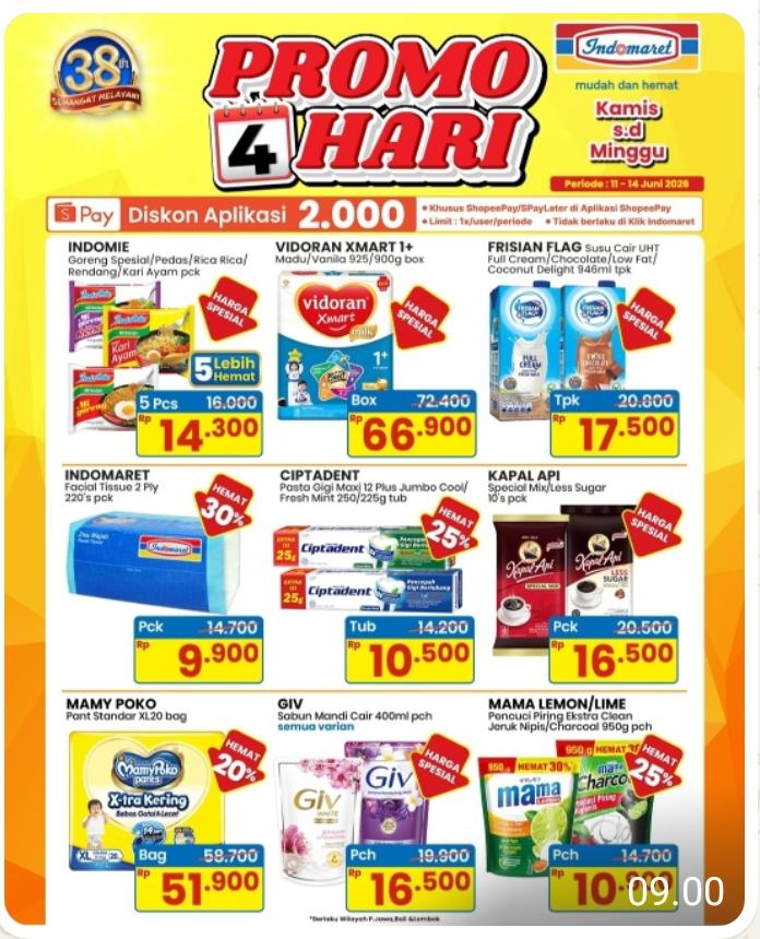 Kejar Promo 4 Hari Indomaret, Belanja Kebutuhan Harian Lebih Hemat Hanya Sampai Lusa
