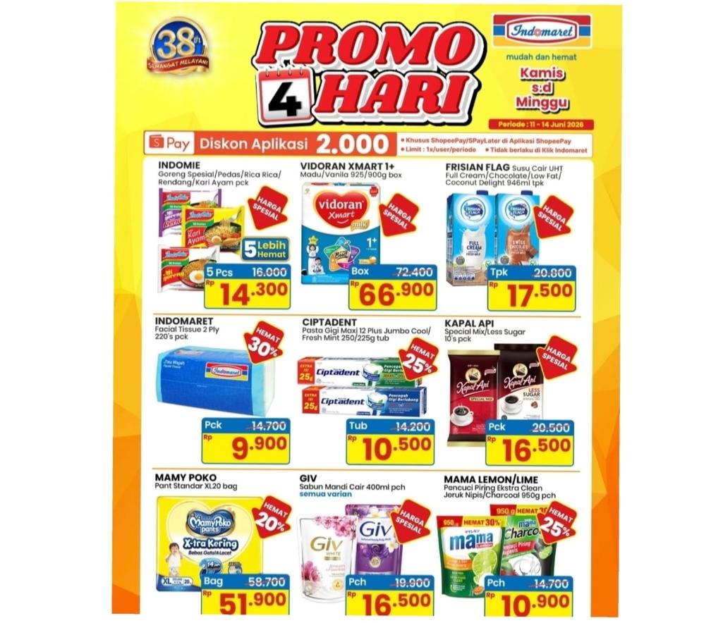 Hari Terakhir! Serbu Promo 4 Hari Indomaret, Diskonnya Bikin Hemat Maksimal