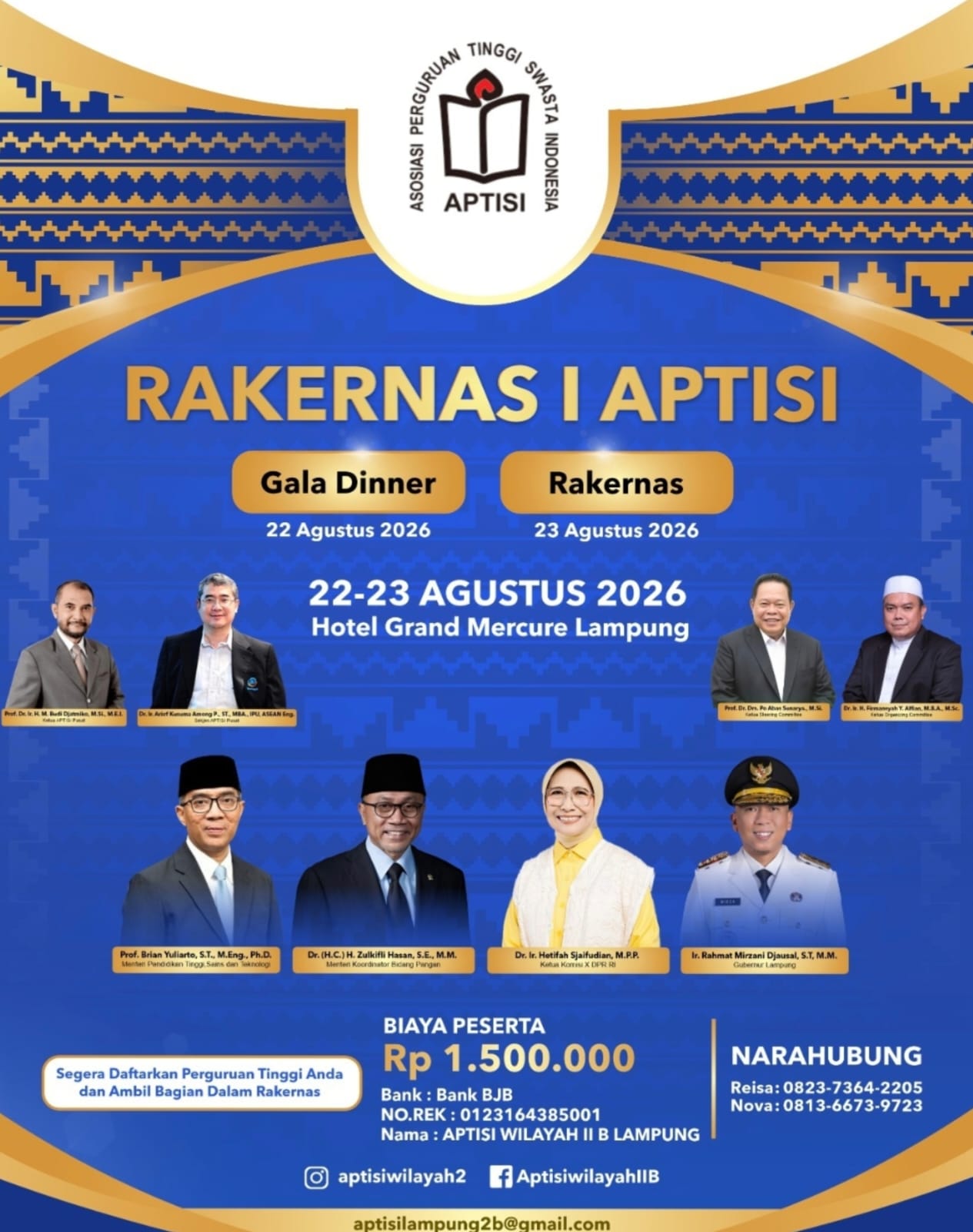 Tuan Rumah Rakernas I APTISI, Firmansyah: PTS Siap Jadi Motor Penggerak Inovasi Nasional