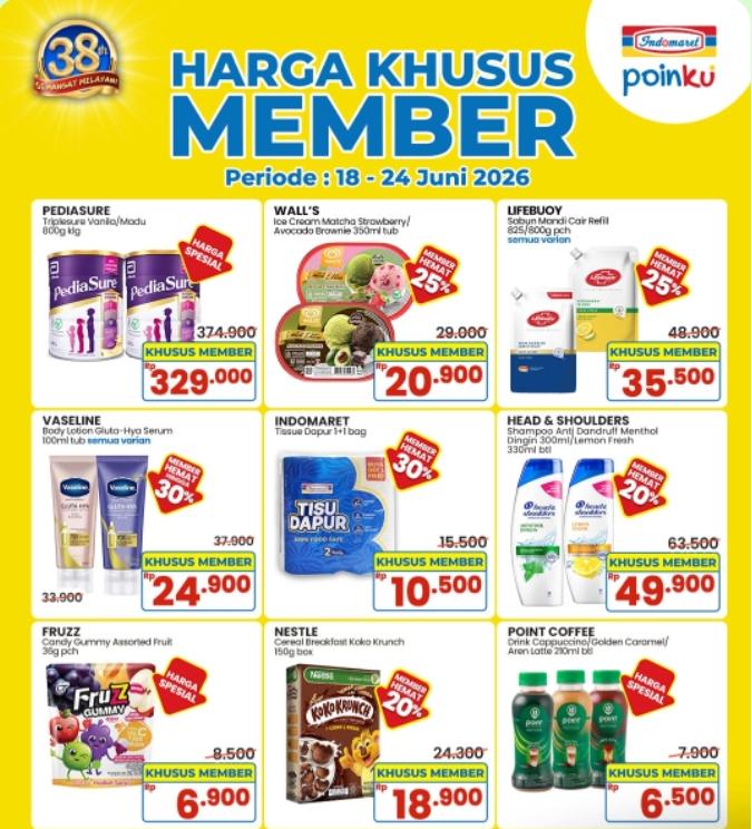 Promo Harga Khusus Member Indomaret 18-24 Juni 2026: Ada Produk susu hingga Camilan