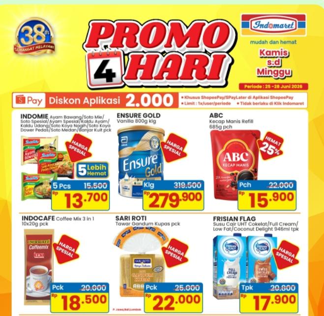 Hadir Kembali, Promo 4 Hari Indomaret, Cek Daftar Produknya