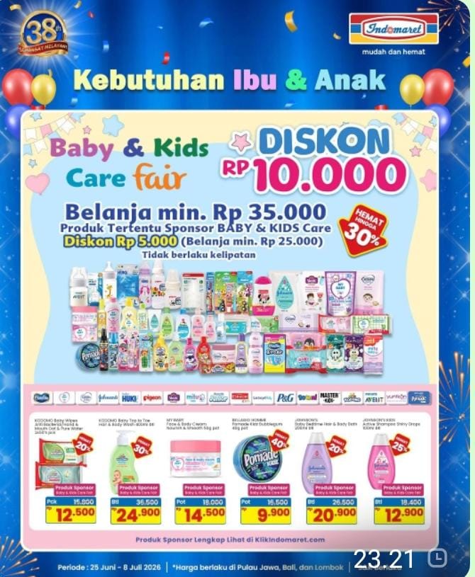 Penuhi Kebutuhan Si Kecil, Indomaret Hadirkan Promo Baby and Kids Care Fair hingga Awal Juli