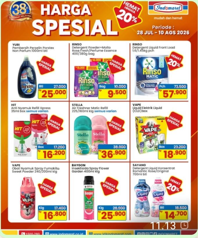 Hemat Hingga 20 Persen, Promo Harga Spesial Indomaret 28 Juli–10 Agustus 2026