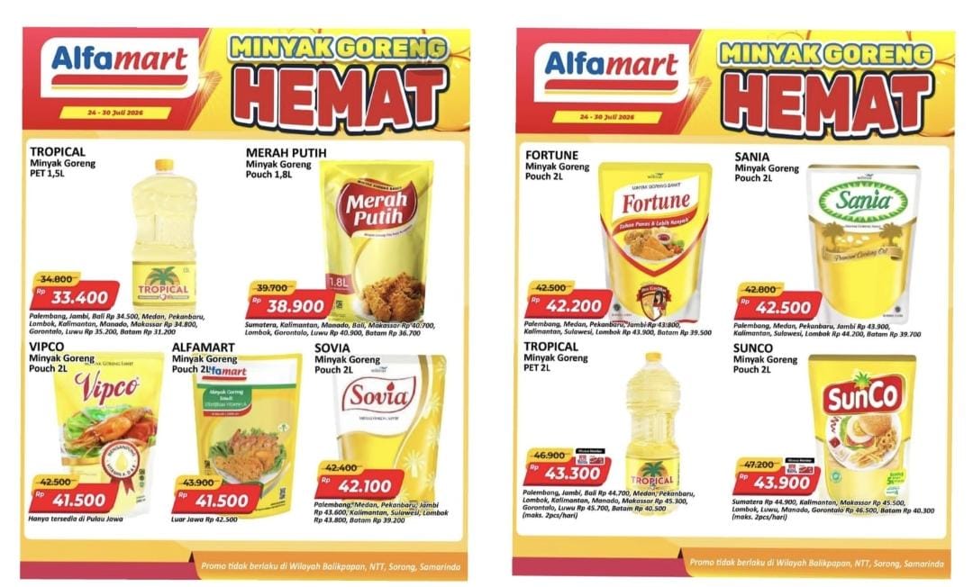 Sisa 3 Hari Lagi, Buruan Serbu Promo Minyak Goreng Hemat Alfamart Sebelum Kehabisan Stok