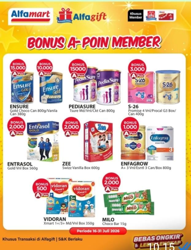 Manfaatkan Program Alfamart ALFAGIFT: Promo Bonus A-Poin untuk Produk Susu