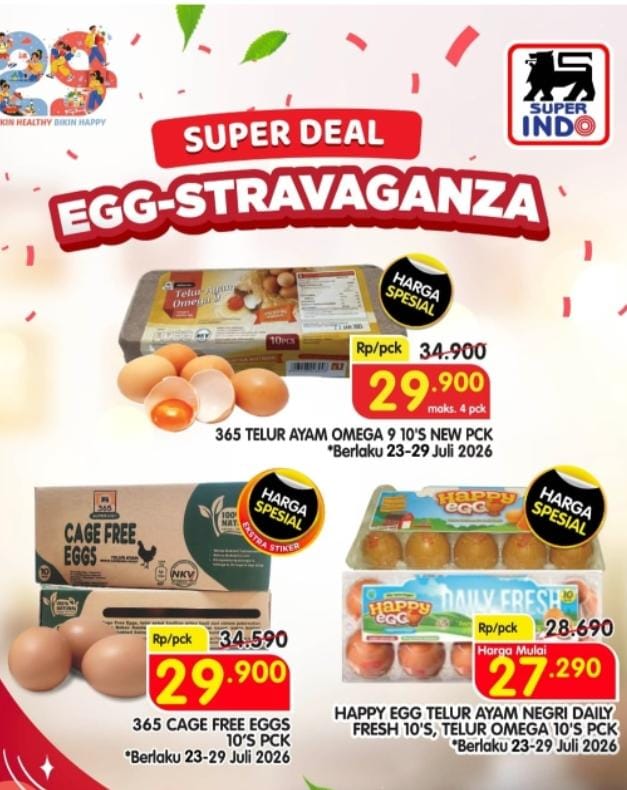 Hari Terakhir, Promo Super Deal Egg-Stravaganza Superindo: Ada Telur Ayam Omega Turun Harga