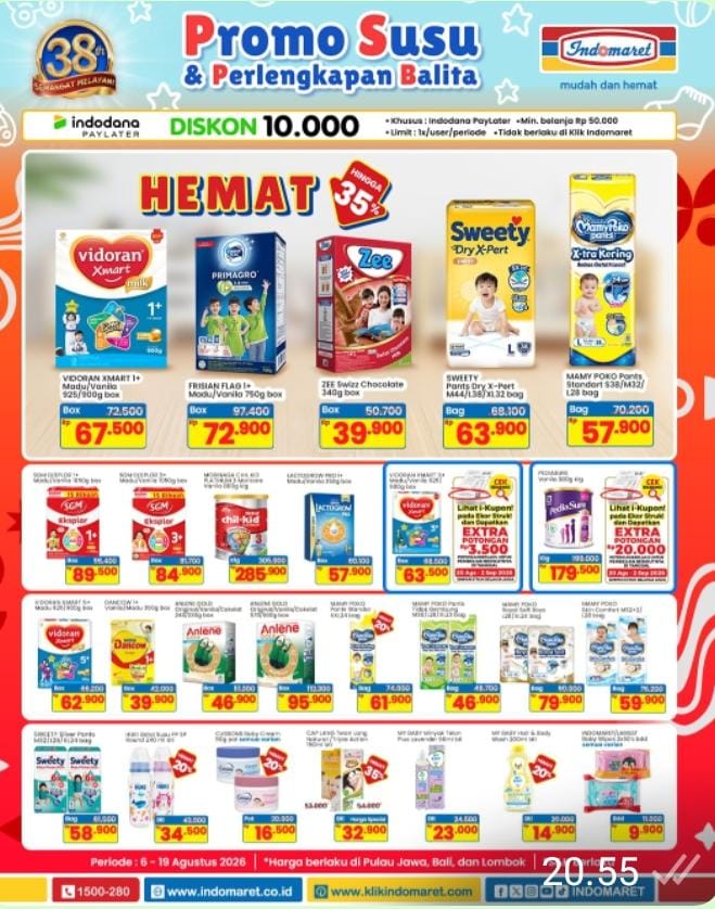 Promo Indomaret Pekan Ini: Diskon Susu dan Popok Bayi Hemat Hingga 35 Persen, Cek Daftar Harganya
