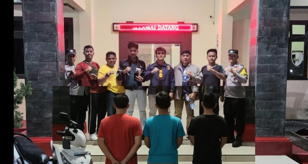 Seorang Tersangka Pencuri Motor dan Handphone Berikut Dua Penadahnya Dibekuk Polsek Talang Padang