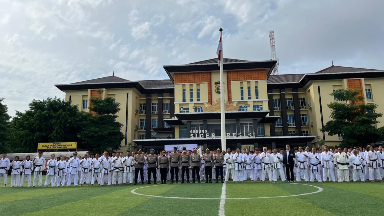 Kapolda Lampung Resmi Buka Pelaksanaan Gashuku Sekaligus Ujian DAN Inkanas 2025