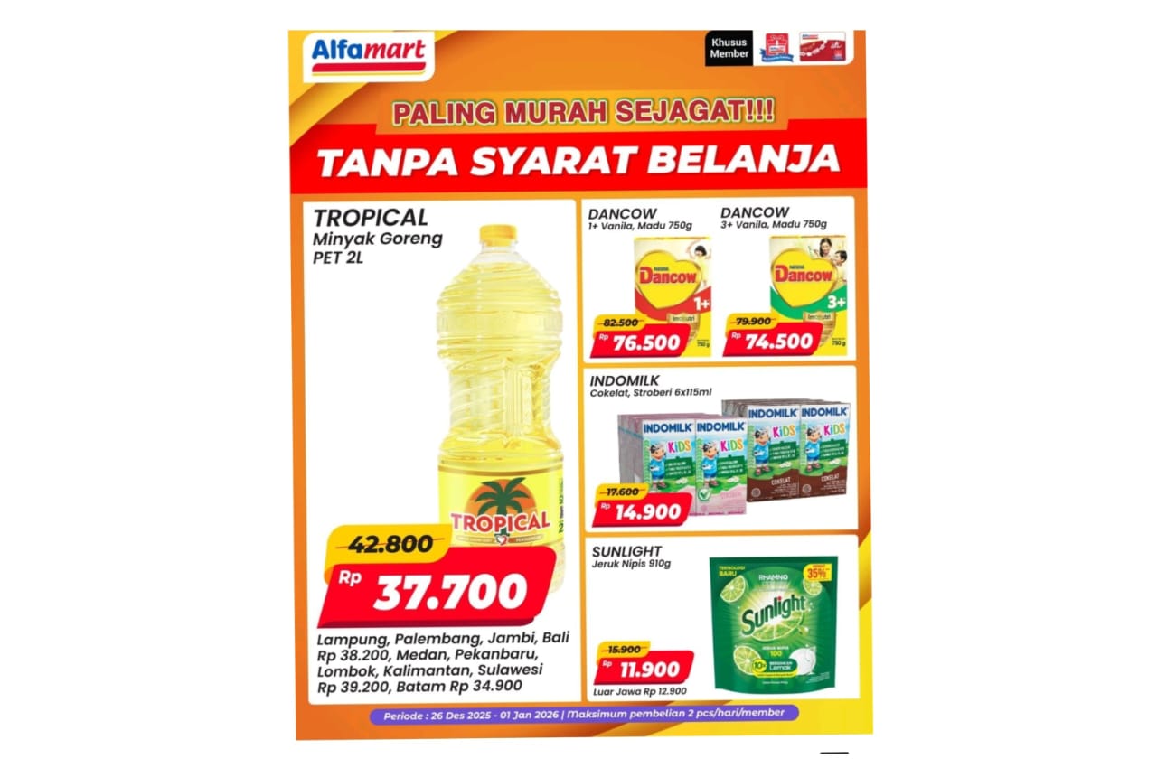 Khusus Member Alfamart, Ada Promo Paling Murah Sejagad, Tanpa Syarat Belanja