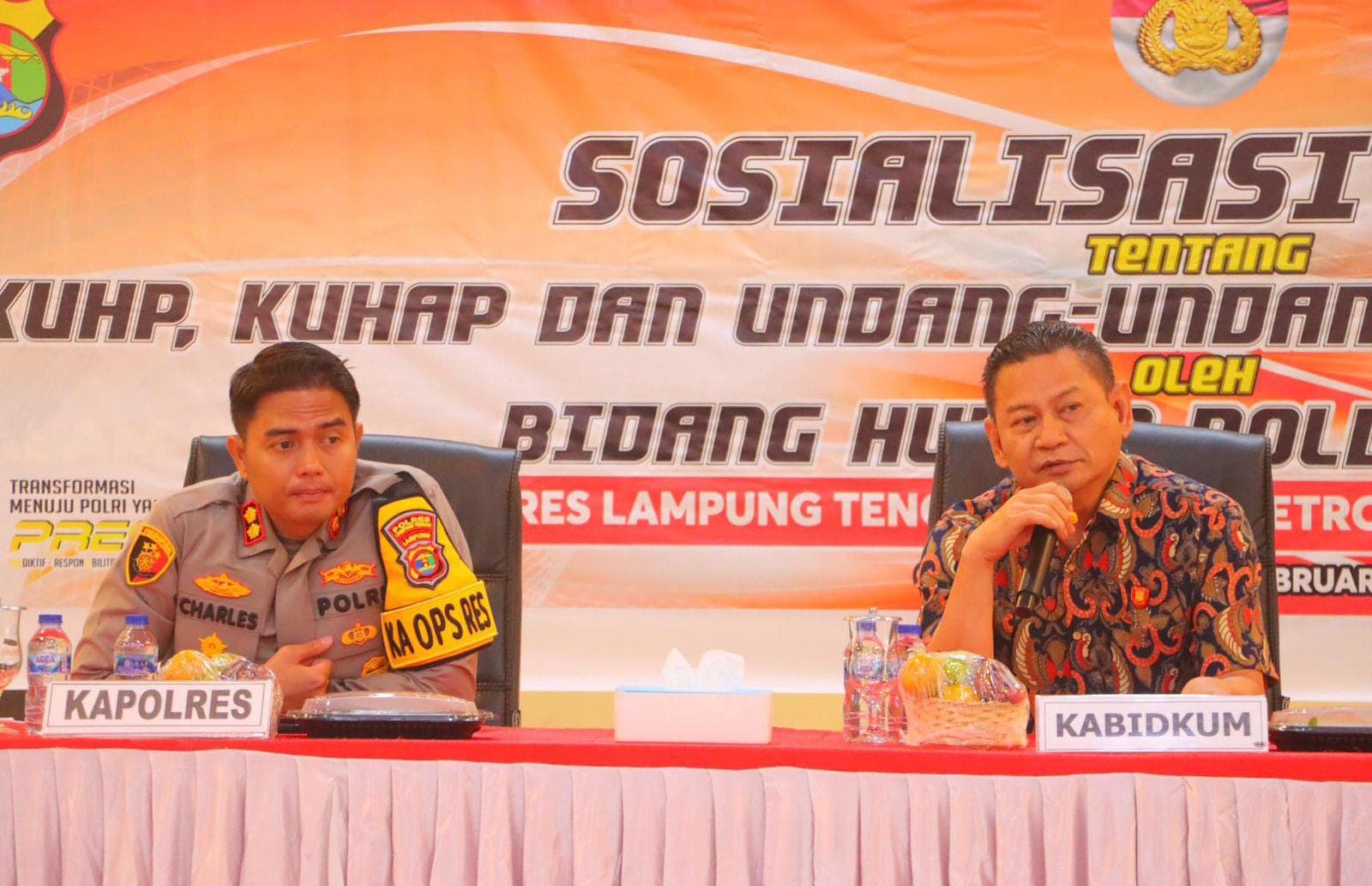 Bidkum Polda Lampung Gelar Sosialisasi KUHP, KUHAP dan UU Penyesuaian Pidana di Polres Lamteng
